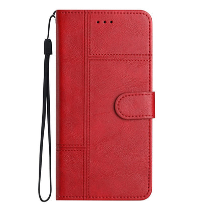 For iPhone 17e / 16e Case Line Imprinted PU Leather Wallet Phone Cover