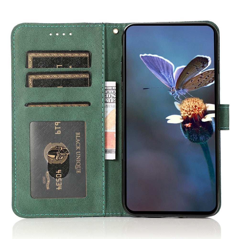 For iPhone 17e / 16e Case Color Splicing Wallet Stand Leather Phone Cover with Wrist Strap