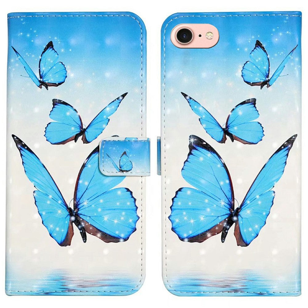 For iPhone 17e / 16e Case 3D Creative Pattern PU Leather Stand Phone Cover