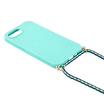 For iPhone 17e / 16e Case Biodegradable Wheat Straw + TPU Phone Cover with Long Lanyard