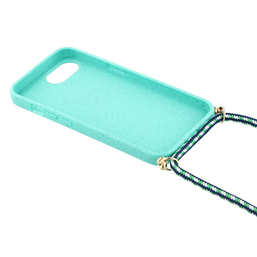 For iPhone 17e / 16e Case Biodegradable Wheat Straw + TPU Phone Cover with Long Lanyard