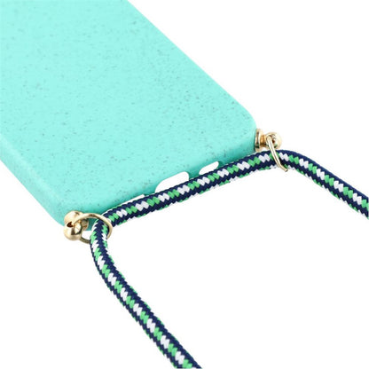 For iPhone 17e / 16e Case Biodegradable Wheat Straw + TPU Phone Cover with Long Lanyard
