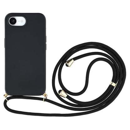 For iPhone 17e / 16e Case Biodegradable Wheat Straw + TPU Phone Cover with Long Lanyard