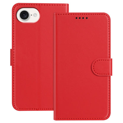 For iPhone 17e / 16e Leather Case Wallet Stand Solid Color Anti Drop Phone Cover