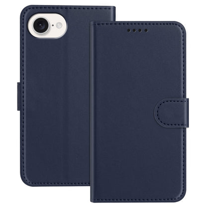For iPhone 17e / 16e Leather Case Wallet Stand Solid Color Anti Drop Phone Cover