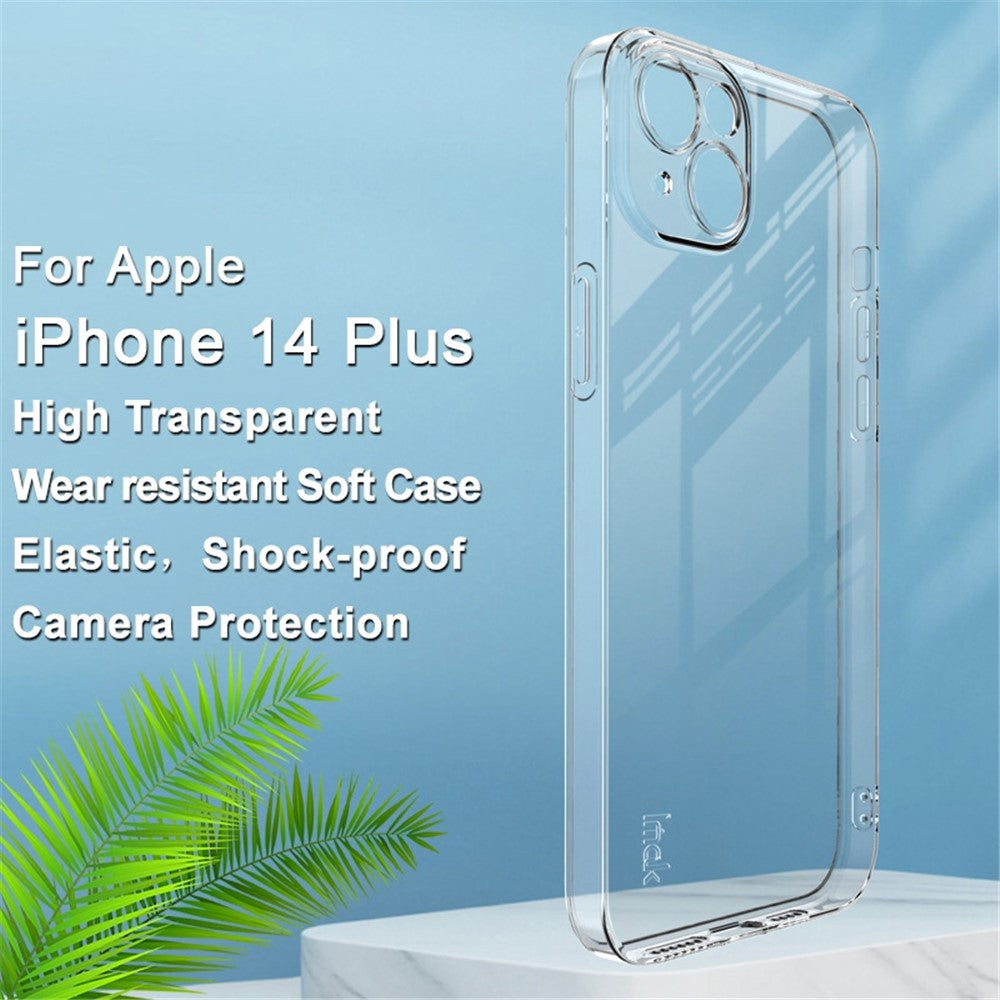 IMAK UX-5 Series for iPhone 14 Plus Anti-fingerprint TPU Phone Case Super Slim Anti-dust Phone Back Cover