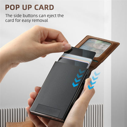 SUTENI H19 For iPhone 14 Pro Magnetic Case Waxy Texture Card Slots Leather Back Phone Cover