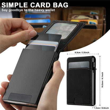 SUTENI H19 For iPhone 14 Pro Magnetic Case Card Holder Kickstand Litchi Texture Leather Back Cover
