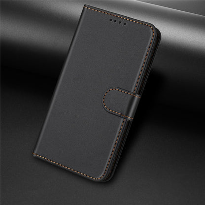 For iPhone 14 Pro Leather Case Wallet Stand Solid Color Anti Drop Phone Cover