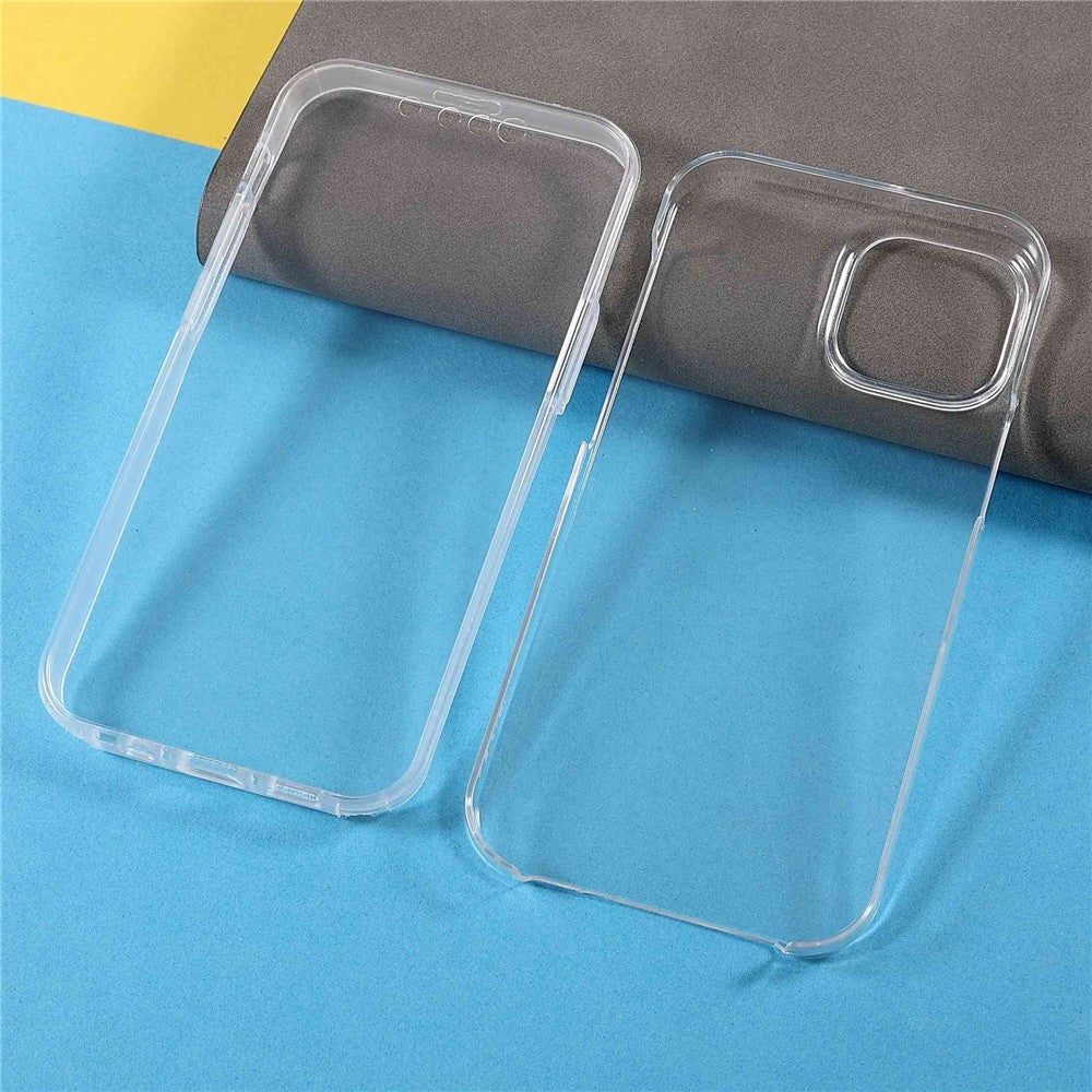 PET Screen Protector Phone Case for iPhone 14 Plus, TPU + Acrylic Detachable 2-in-1 Drop-proof Full Protection Cover