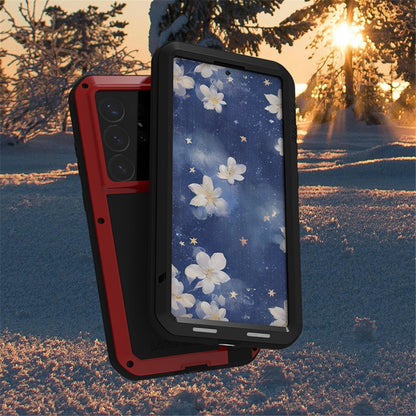 LOVE MEI For Samsung Galaxy S25 Ultra Case with Tempered Glass Film Metal + Silicone Phone Cover