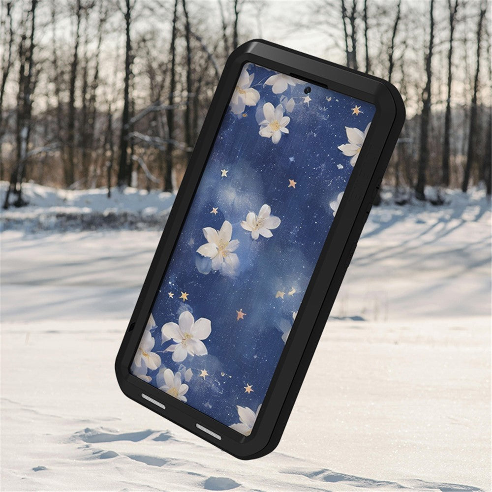 LOVE MEI For Samsung Galaxy S25 Ultra Case with Tempered Glass Film Metal + Silicone Phone Cover