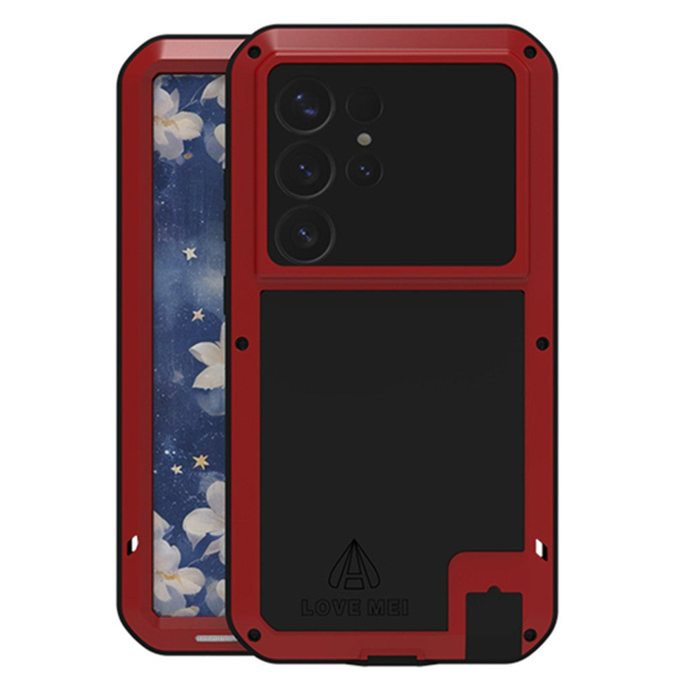 LOVE MEI For Samsung Galaxy S25 Ultra Case with Tempered Glass Film Metal + Silicone Phone Cover