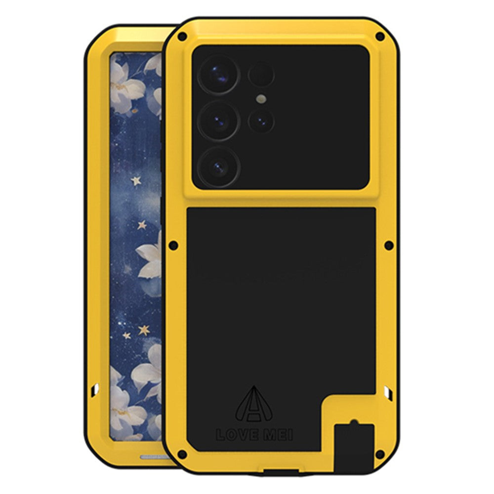 LOVE MEI For Samsung Galaxy S25 Ultra Case with Tempered Glass Film Metal + Silicone Phone Cover