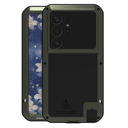 LOVE MEI For Samsung Galaxy S25 Ultra Case with Tempered Glass Film Metal + Silicone Phone Cover