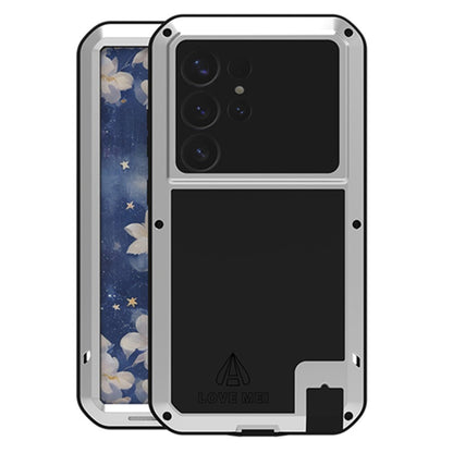 LOVE MEI For Samsung Galaxy S25 Ultra Case with Tempered Glass Film Metal + Silicone Phone Cover