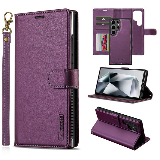 LC.IMEEKE L2 Series for Samsung Galaxy S25 Ultra Case PU Leather Wallet Detachable Magnetic Phone Cover