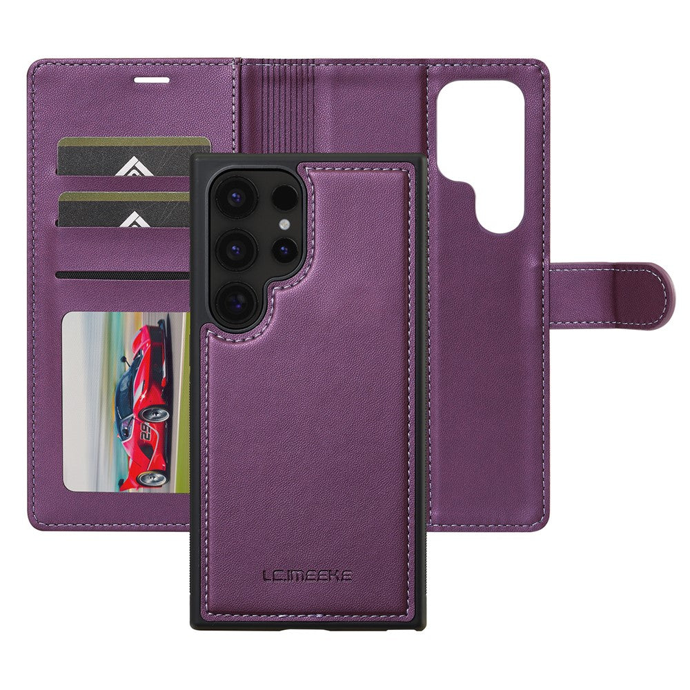 LC.IMEEKE L2 Series for Samsung Galaxy S25 Ultra Case PU Leather Wallet Detachable Magnetic Phone Cover