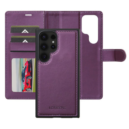 LC.IMEEKE L2 Series for Samsung Galaxy S25 Ultra Case PU Leather Wallet Detachable Magnetic Phone Cover