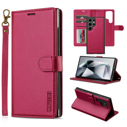 LC.IMEEKE L2 Series for Samsung Galaxy S25 Ultra Case PU Leather Wallet Detachable Magnetic Phone Cover