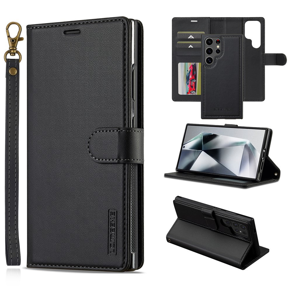 LC.IMEEKE L2 Series for Samsung Galaxy S25 Ultra Case PU Leather Wallet Detachable Magnetic Phone Cover