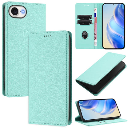 For iPhone 17e / 16e Wallet Case RFID Blocking Litchi Texture Leather Mobile Cover