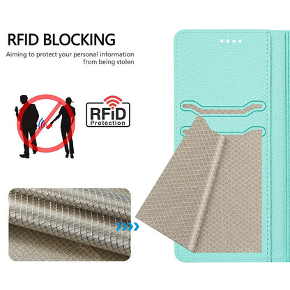 For iPhone 17e / 16e Wallet Case RFID Blocking Litchi Texture Leather Mobile Cover