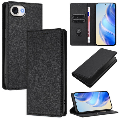 For iPhone 17e / 16e Wallet Case RFID Blocking Litchi Texture Leather Mobile Cover