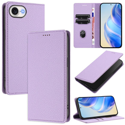 For iPhone 17e / 16e Wallet Case RFID Blocking Litchi Texture Leather Mobile Cover