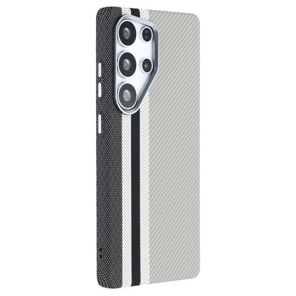 For Samsung Galaxy S25 Ultra Magnetic Case Carbon Fiber Texture Water Transfer PC Phone Cover