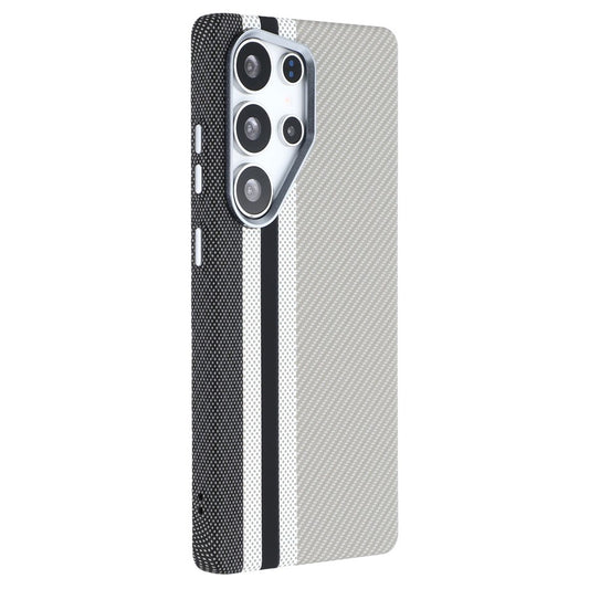 For Samsung Galaxy S25 Ultra Magnetic Case Carbon Fiber Texture Water Transfer PC Phone Cover