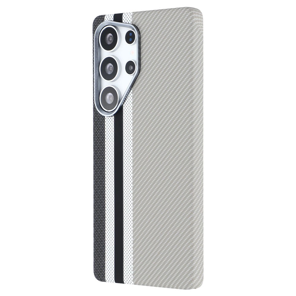 For Samsung Galaxy S25 Ultra Magnetic Case Carbon Fiber Texture Water Transfer PC Phone Cover