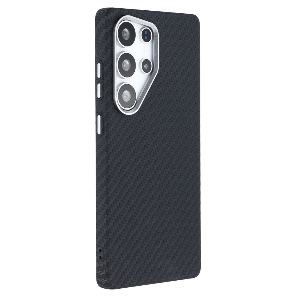 For Samsung Galaxy S25 Ultra Magnetic Case Carbon Fiber Texture Water Transfer PC Phone Cover