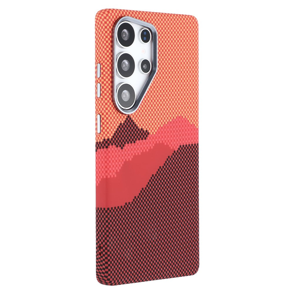 For Samsung Galaxy S25 Ultra Magnetic Case Carbon Fiber Texture Water Transfer PC Phone Cover