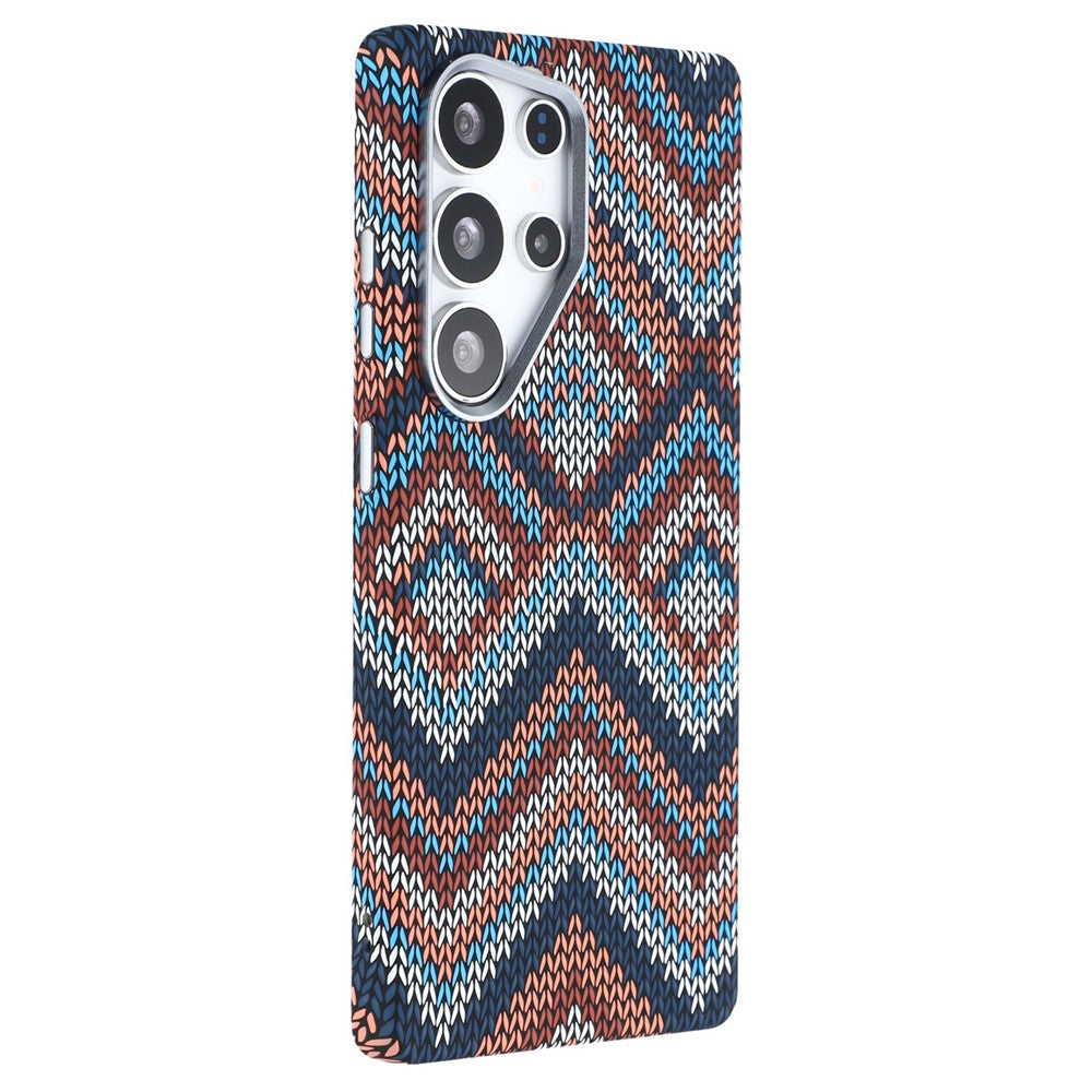For Samsung Galaxy S25 Ultra Magnetic Case Carbon Fiber Texture Water Transfer PC Phone Cover