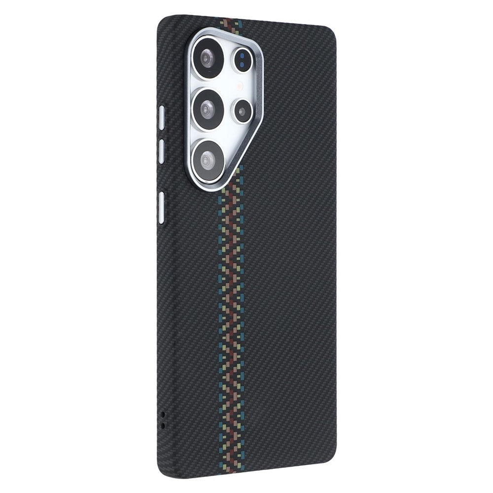 For Samsung Galaxy S25 Ultra Magnetic Case Carbon Fiber Texture Water Transfer PC Phone Cover