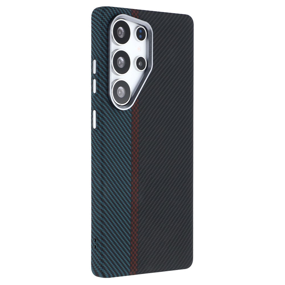 For Samsung Galaxy S25 Ultra Magnetic Case Carbon Fiber Texture Water Transfer PC Phone Cover