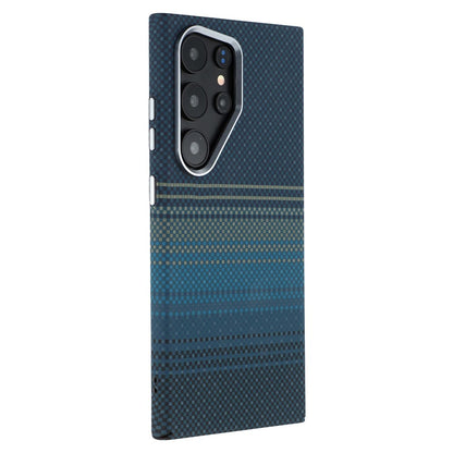 For Samsung Galaxy S25 Ultra Magnetic Case Carbon Fiber Texture Water Transfer PC Phone Cover