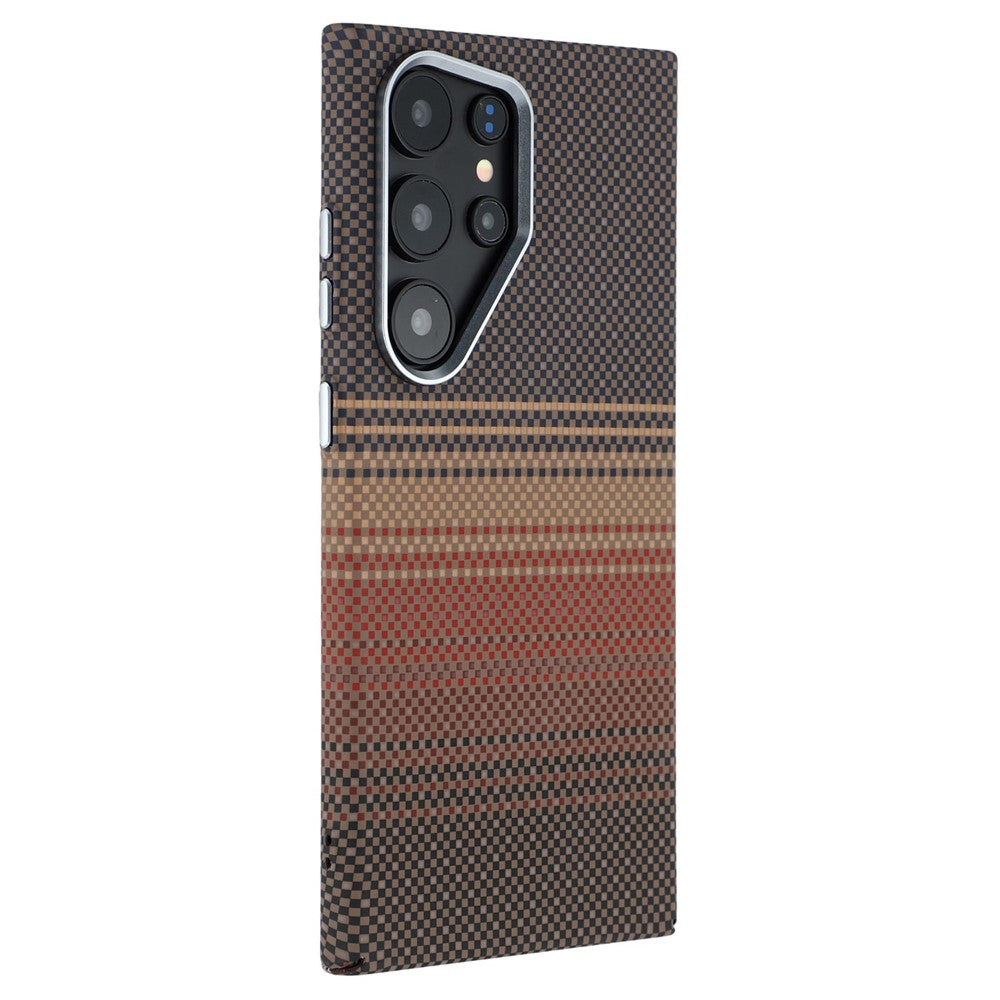 For Samsung Galaxy S25 Ultra Magnetic Case Carbon Fiber Texture Water Transfer PC Phone Cover
