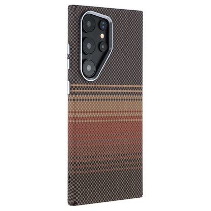 For Samsung Galaxy S25 Ultra Magnetic Case Carbon Fiber Texture Water Transfer PC Phone Cover