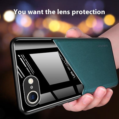 For iPhone 17e / 16e Case Leather Coated PC+TPU Phone Back Cover
