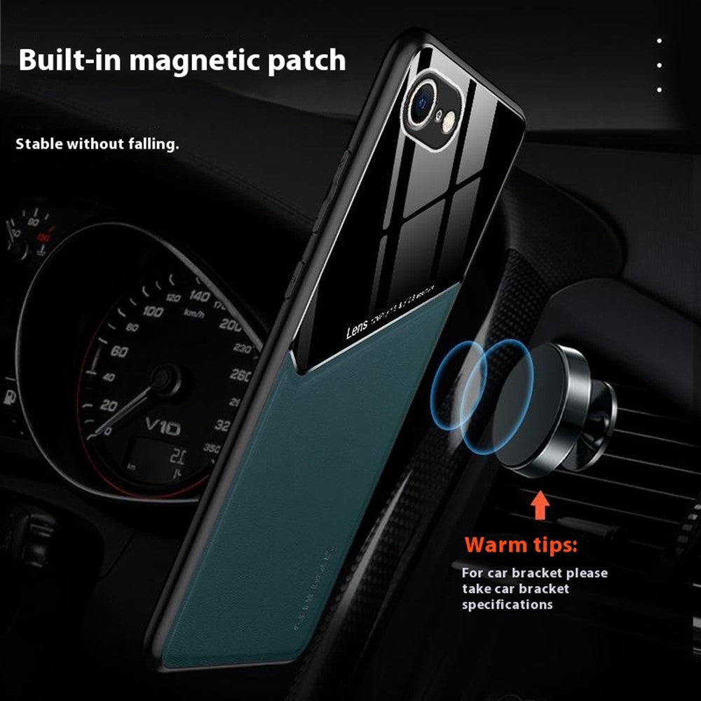 For iPhone 17e / 16e Case Leather Coated PC+TPU Phone Back Cover
