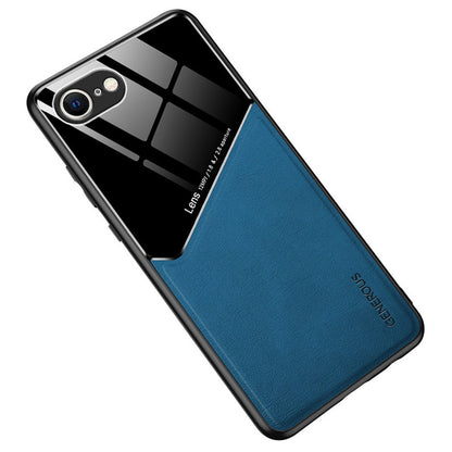 For iPhone 17e / 16e Case Leather Coated PC+TPU Phone Back Cover