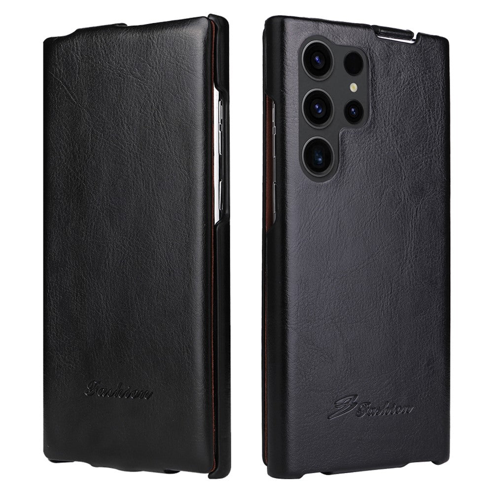 For Samsung Galaxy S25 Ultra Case Vertical Flip PU Leather + PC Phone Cover