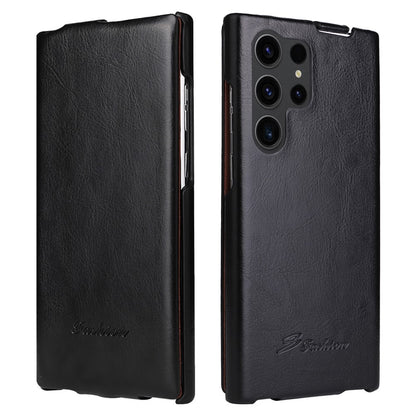 For Samsung Galaxy S25 Ultra Case Vertical Flip PU Leather + PC Phone Cover