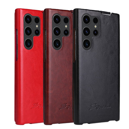 For Samsung Galaxy S25 Ultra Case Vertical Flip PU Leather + PC Phone Cover