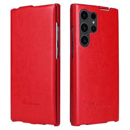For Samsung Galaxy S25 Ultra Case Vertical Flip PU Leather + PC Phone Cover