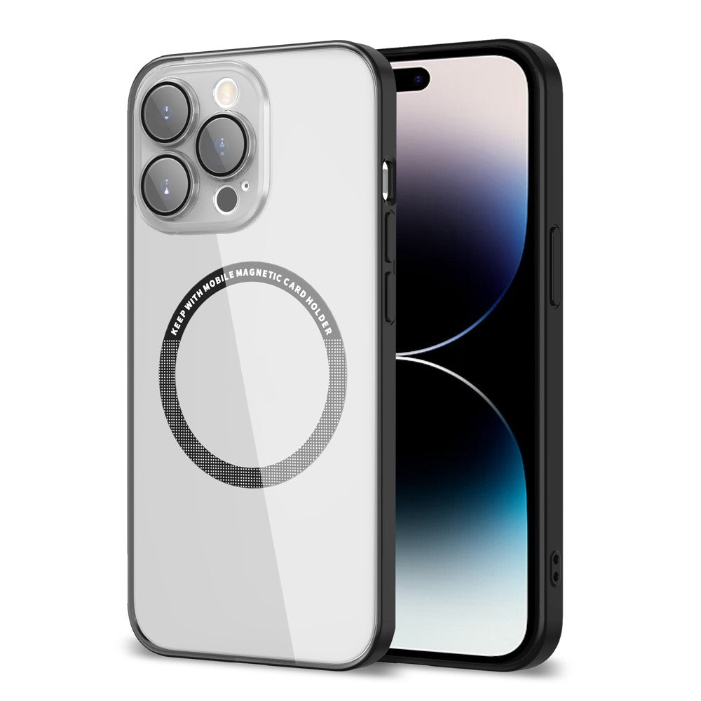 Magnetic Case for iPhone 14 Pro Max Anti-Fingerprint Phone Case Soft TPU Hard PC Shockproof Cover with Metal Lens Protection