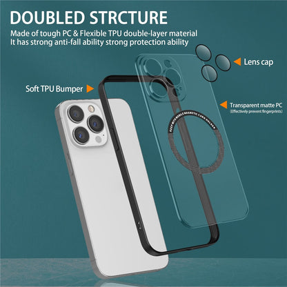 Magnetic Case for iPhone 14 Pro Max Anti-Fingerprint Phone Case Soft TPU Hard PC Shockproof Cover with Metal Lens Protection