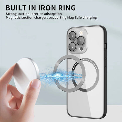 Magnetic Case for iPhone 14 Pro Max Anti-Fingerprint Phone Case Soft TPU Hard PC Shockproof Cover with Metal Lens Protection